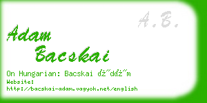 adam bacskai business card